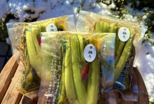 店頭のみ、初物の野沢菜漬販売中です♪